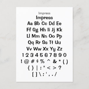 Impressie - Zazzle Font Sampler Sheet Briefkaart