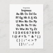 Impressie - Zazzle Font Sampler Sheet Briefkaart (Voorkant)