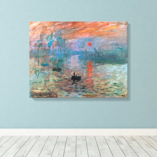 Impressie, zonsopgang | Claude Monet | Canvas Afdruk (Insitu (Houten vloer))