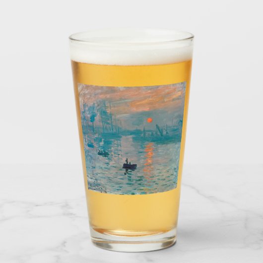 Impressie Zonsopgang Claude Monet Glas (Voorkant gevuld)