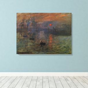 Impressie zonsopgang van Claude Monet, Vintage Kun Canvas Afdruk
