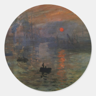 Impressie zonsopgang van Claude Monet, Vintage Kun Ronde Sticker