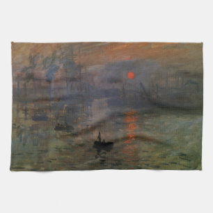 Impressie Zonsopgang van Claude Monet, Vintage Kun Theedoek