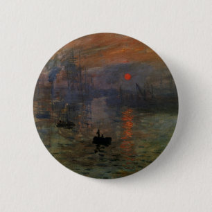 Impressie zonsopkomst van Claude Monet, Vintage Ku Ronde Button 5,7 Cm