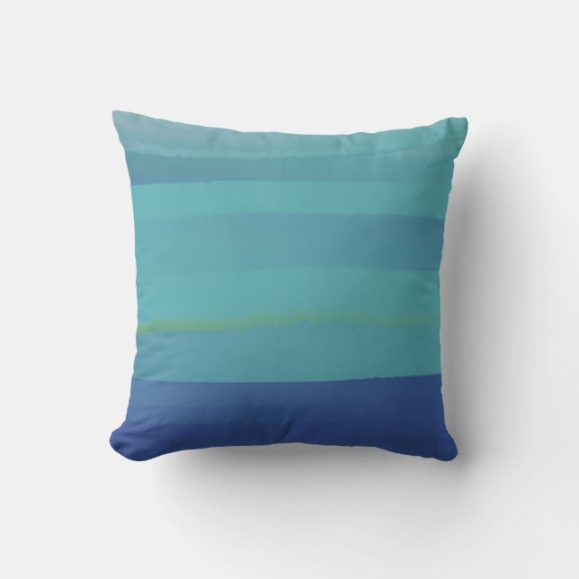 Impressies in het Blauwgroen en blauw Kussen (Voorkant)