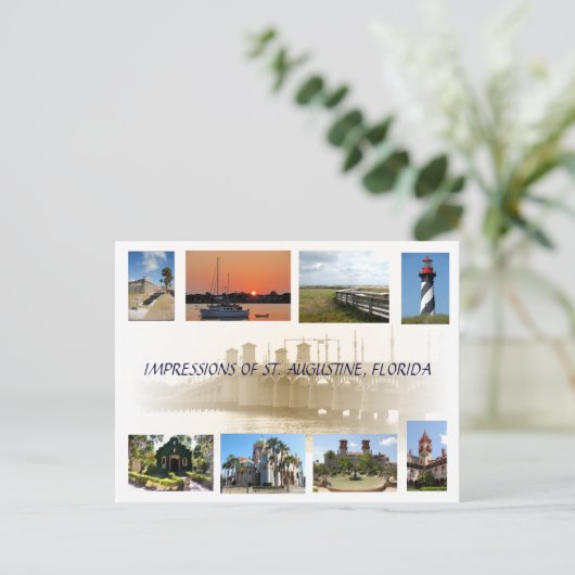 Impressies van St. Augustine, Briefkaart van Flori (Staand voorkant)