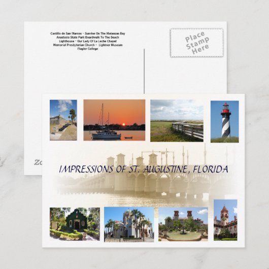 Impressies van St. Augustine, Briefkaart van Flori (Voorkant / Achterkant)
