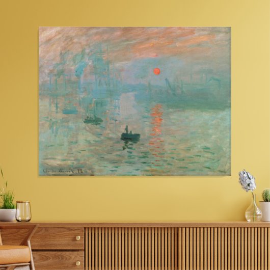 Impression, Soleil Levant by Claude Monet 1872 Canvas Afdruk (Insitu (Woonkamer))