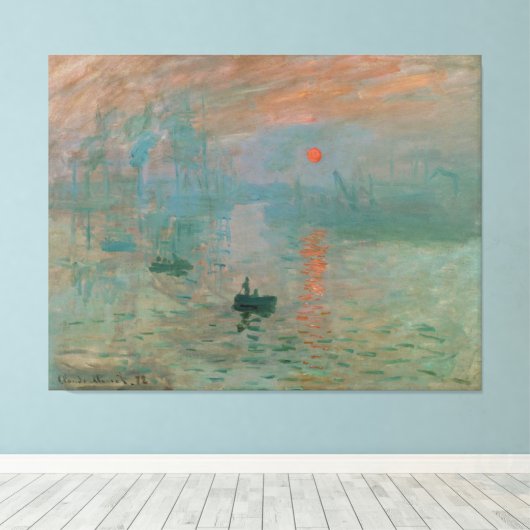 Impression, Soleil Levant by Claude Monet 1872 Canvas Afdruk (Insitu (Houten vloer))