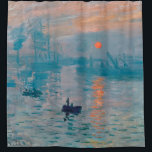 Impression Sunrise Claude Monet Douchegordijn<br><div class="desc">Monet Impressionisme Painting - De naam van dit schilderij is Impression,  Sunrise,  een beroemd schilderij van de Franse impressionist Claude Monet,  geschilderd in 1872 en getoond op de tentoonstelling van impressionisten in Parijs in 1874. Zonneopgang shows de haven van Le Havre.</div>