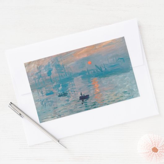 Impression Sunrise Claude Monet Rechthoekige Sticker (Envelop)