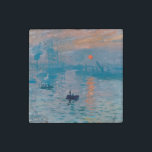 Impression Sunrise Claude Monet Stenen Magneet<br><div class="desc">Monet Impressionisme Painting - De naam van dit schilderij is Impression,  Sunrise,  een beroemd schilderij van de Franse impressionist Claude Monet,  geschilderd in 1872 en getoond op de tentoonstelling van impressionisten in Parijs in 1874. Zonneopgang shows de haven van Le Havre.</div>