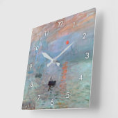 Impression, Sunrise, Claude Monet Vierkante Klok (Hoek)