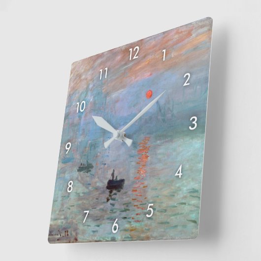 Impression, Sunrise, Claude Monet Vierkante Klok (Hoek)