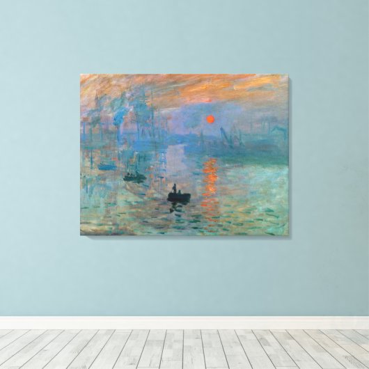 Impression Sunrise door Claude Monet Canvas Afdruk (Insitu (Houten vloer))