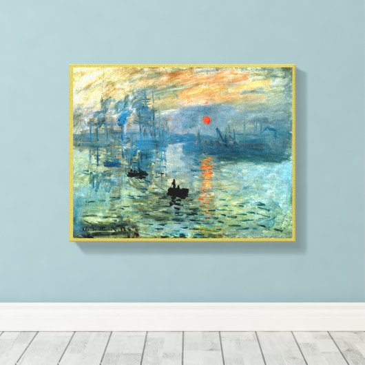 Impression Sunrise door Claude Monet Canvas Afdruk (Insitu (Houten vloer))