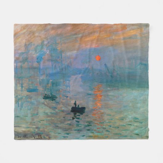 Impression Sunrise door Claude Monet Fleece Deken (Voorkant (Horizontaal))