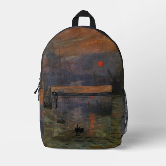 Impression Sunrise door Claude Monet,  kunst Bedrukte Rugzak (Voorkant)