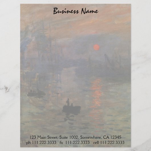 Impression Sunrise door Claude Monet,  kunst Briefhoofd (Voorkant)