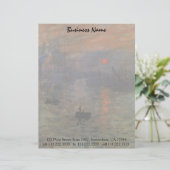 Impression Sunrise door Claude Monet,  kunst Briefhoofd (Staand voorkant)