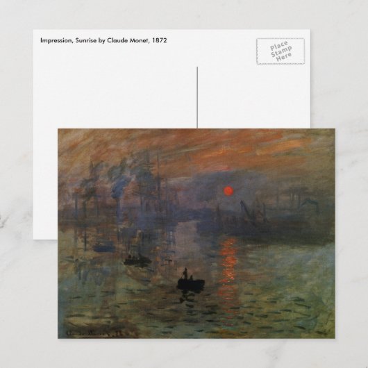 Impression Sunrise door Claude Monet,  kunst Briefkaart (Voorkant / Achterkant)