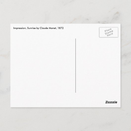 Impression Sunrise door Claude Monet,  kunst Briefkaart (Achterkant)