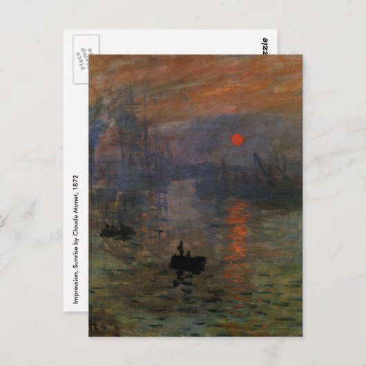 Impression Sunrise door Claude Monet,  kunst Briefkaart (Voorkant / Achterkant)