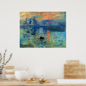 Impression Sunrise, Soleil Levant, Claude Monet Poster (Keuken)