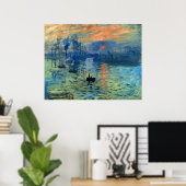 Impression Sunrise, Soleil Levant, Claude Monet Poster (Thuiskantoor)
