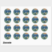 Impression Sunrise, Soleil Levant, Claude Monet Ronde Sticker (Vel)