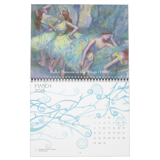impressionisme Ballet Art van Edgar Degas Ca Kalender (Mar 2026)
