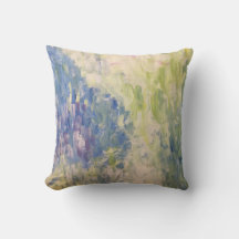 Impressionisme Brush Stroke Water Lily Pond Pillow