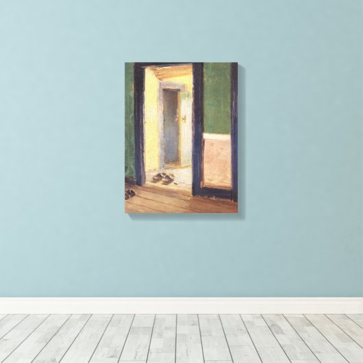 impressionisme, dineruur door Anna Ancher Canvas Afdruk (Insitu (Houten vloer))