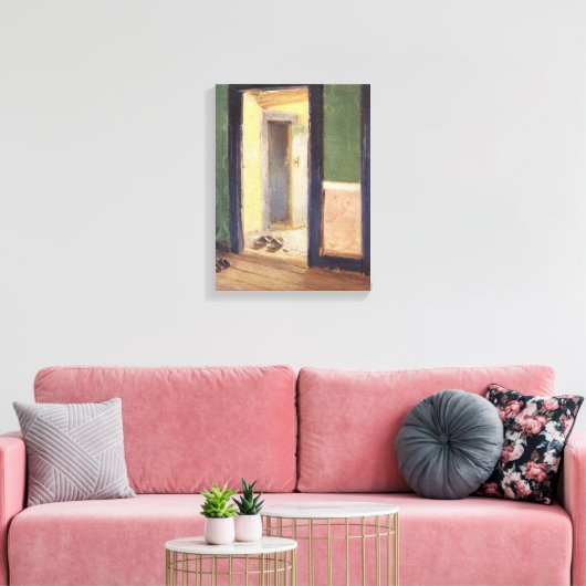  impressionisme, dineruur door Anna Ancher Canvas Afdruk (Insitu (Woonkamer))