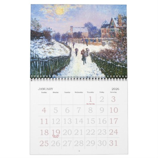 impressionisme Fine Art van Claude Monet Kalender (Jan 2026)