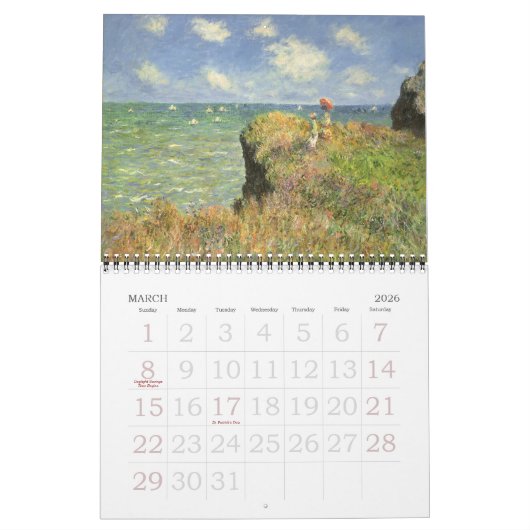 impressionisme Fine Art van Claude Monet Kalender (Mar 2026)