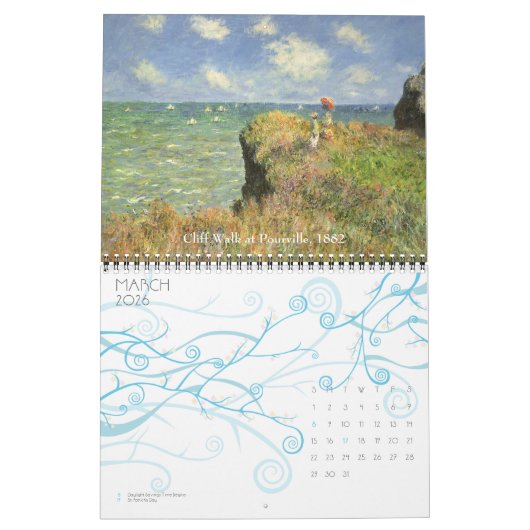  impressionisme Fine Art van Claude Monet Kalender (Mar 2026)