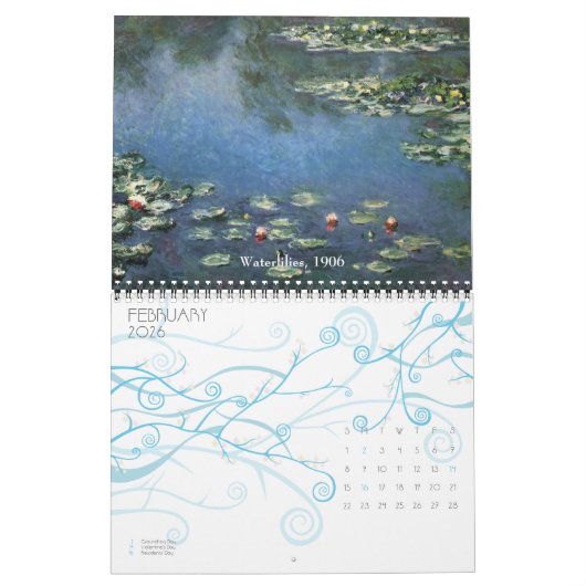  impressionisme Fine Art van Claude Monet Kalender (Feb 2026)