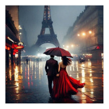 Impressionisme France Eiffel Tower and Couple