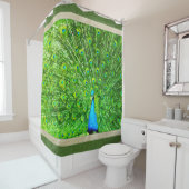 Impressionisme Green en Blue Peacock Douchegordijn (In situ)