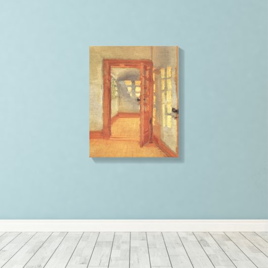  impressionisme, House Interior, Anna Ancher Canvas Afdruk (Insitu (Houten vloer))