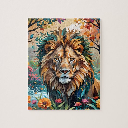 Impressionisme Lion Jigsaw Puzzel (Verticaal)