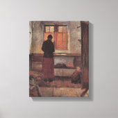  impressionisme, meisje in de keuken, Ancher Canvas Afdruk (Voorkant)