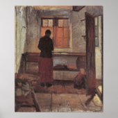  impressionisme, meisje in de keuken, Ancher Poster (Voorkant)