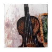impressionisme muziekinstrument Fiddle Violin Tegeltje (Voorkant)