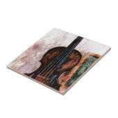 impressionisme muziekinstrument Fiddle Violin Tegeltje (Zijkant)