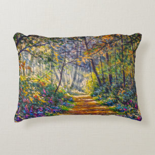 Impressionisme Path: Sunny Forest Waterverf Accent Kussen