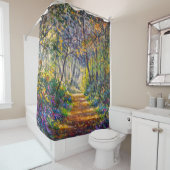 Impressionisme Path: Sunny Forest Waterverf Douchegordijn (In situ)