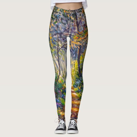 Impressionisme Path: Sunny Forest Waterverf Leggings (Voorkant)