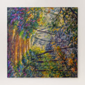 Impressionisme Path: Sunny Forest Waterverf Legpuzzel (Horizontaal)